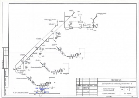 Аксонометрическая схема газопровода ТКУ-470